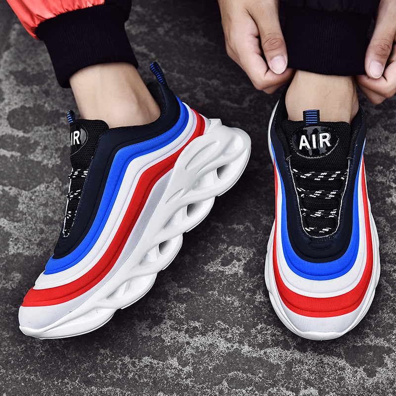 Vīriešu skriešanas apavi Vieglie sporta apavi ar asmeni Triecienizturīgi, elpojoši vīriešu sporta auguma apavi, kas palielina platformu kājām