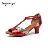 Kõrge kontsaga 5,5 cm Latin Ballroom Dance Kingad Cha Rumba Flamingo Dancers Moodsad ladina tango tantsukingad naiste kontsadele