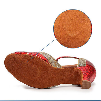 Обувки за латино бални танци с висок ток 5,5 см Cha Rumba Flamingo Dancers Модерни обувки за латино танго танци за жени на ток