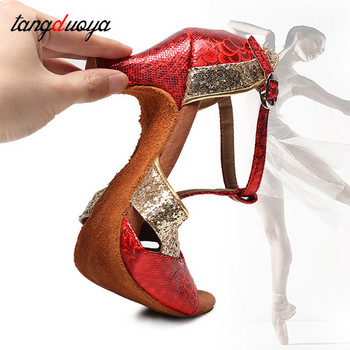 Ψηλοτάκουνο 5,5 εκ. Latin Ballroom Dance Shoes Cha Rumba Flamingo Dancers Μοντέρνα latin παπούτσια χορού tango για γυναίκες γόβες