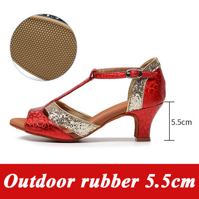 Kõrge kontsaga 5,5 cm Latin Ballroom Dance Kingad Cha Rumba Flamingo Dancers Moodsad ladina tango tantsukingad naiste kontsadele