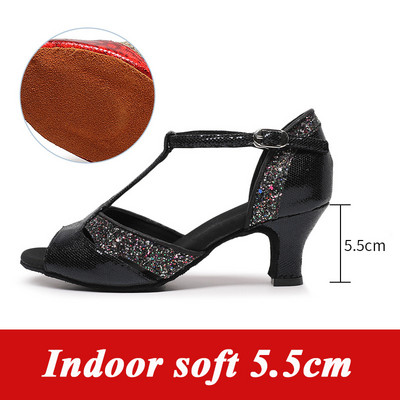 Kõrge kontsaga 5,5 cm Latin Ballroom Dance Kingad Cha Rumba Flamingo Dancers Moodsad ladina tango tantsukingad naiste kontsadele