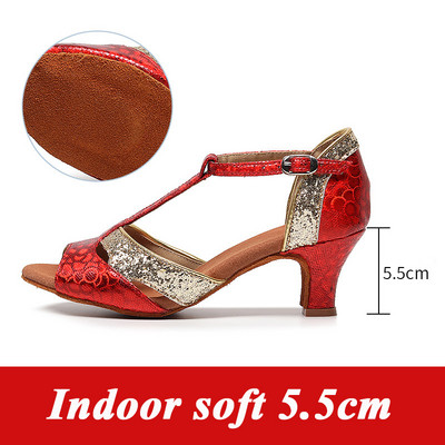 Kõrge kontsaga 5,5 cm Latin Ballroom Dance Kingad Cha Rumba Flamingo Dancers Moodsad ladina tango tantsukingad naiste kontsadele