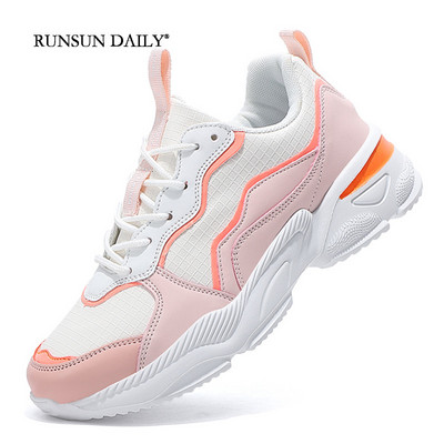 Kurpes Sieviešu skriešanas apavi Ērti Elpojoši Modes Āra Sporta Apavi augumam Zapatillas Deportivas