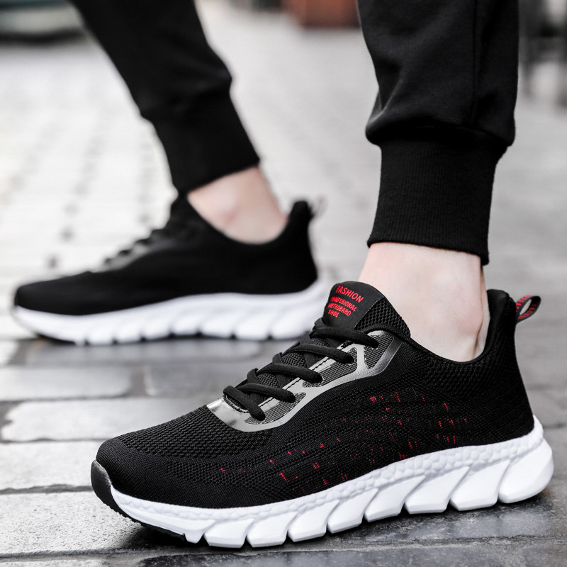 Skriešanas apavi jaunu zīmolu kedas lidojoši austi elpojoši vīriešu sporta apavi viegli vīriešu apavi āra treniņu apavi 2217