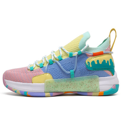 Vyriški krepšinio batai sportiniai bateliai madingi laisvalaikio batai skraidantys austi kvėpuojantys patogūs sportiniai bėgimo elastiniai neslystantys batai