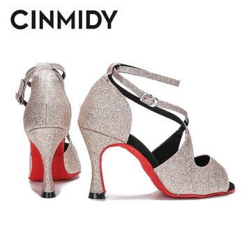 Γυναικεία παπούτσια χορού CINMIDY Leopard Latin Dance Παπούτσια χορού Tango Salsa Παπούτσια χορού με μαλακή σόλα για πάρτι Γυναικεία σανδάλια