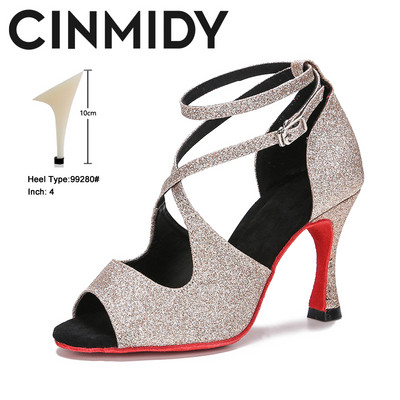 CINMIDY Leopard latīņu deju apavi Sieviešu balles deju apavi Tango Salsa deju apavi iekštelpu apavi ballītēm ar mīkstu zoli Sieviešu sandales