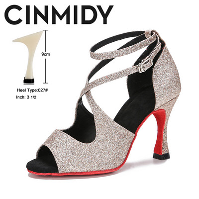 CINMIDY Leopard latīņu deju apavi Sieviešu balles deju apavi Tango Salsa deju apavi iekštelpu apavi ballītēm ar mīkstu zoli Sieviešu sandales