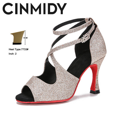 CINMIDY Leopard latīņu deju apavi Sieviešu balles deju apavi Tango Salsa deju apavi iekštelpu apavi ballītēm ar mīkstu zoli Sieviešu sandales