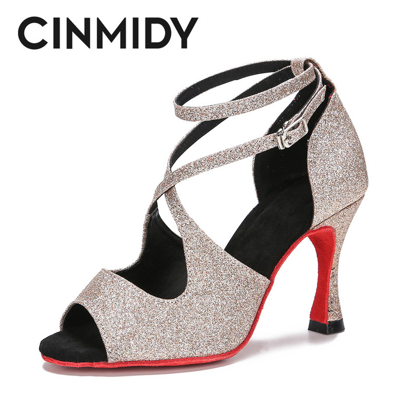 CINMIDY Leopard latīņu deju apavi Sieviešu balles deju apavi Tango Salsa deju apavi iekštelpu apavi ballītēm ar mīkstu zoli Sieviešu sandales