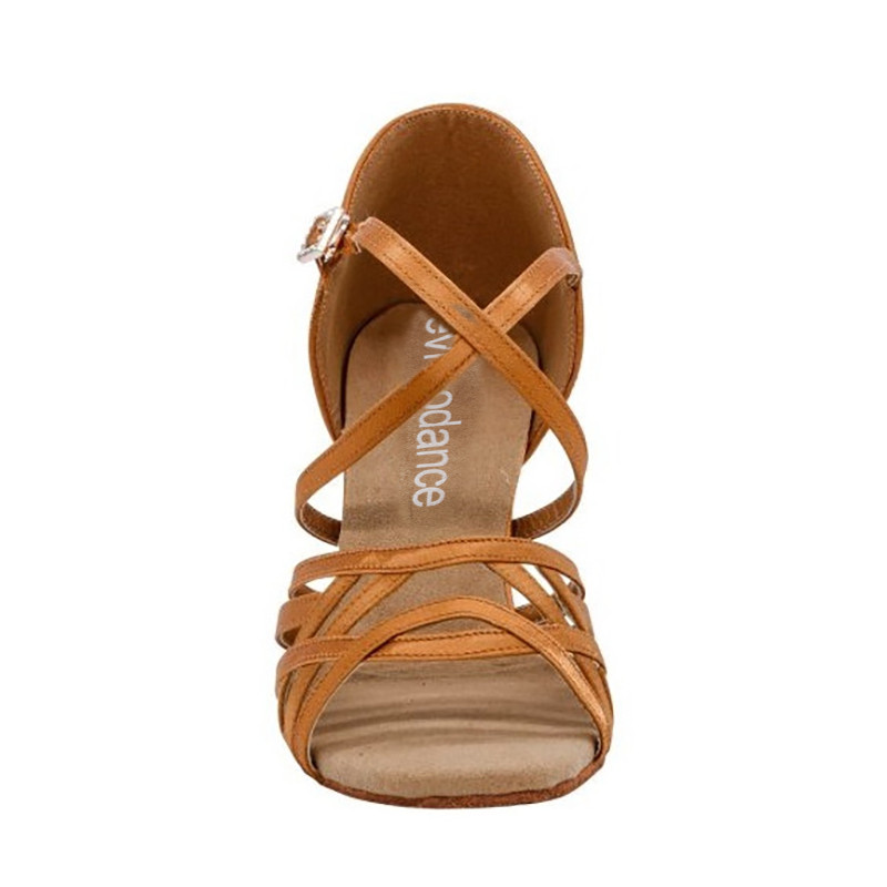 Νέα γυναικεία παπούτσια χορού Classical Latin Salsa Ballroom Tango Παπούτσια Γυναικεία Party Club Dancing Παπούτσια Tan Satin 7cm Latin Dance