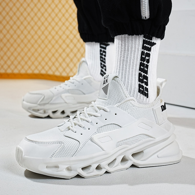 Sporta skriešanas vīriešu apavi Air Mesh elpojoši vīriešu kedas Jauni polsterējumi ikdienas melni apavi Viegli Zapatillas De Deporte