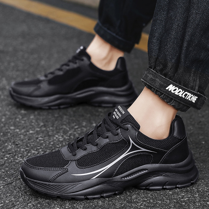 Vasaras melni āra skriešanas apavi vīriešiem, 46. izmērs, elpojoši vīriešu apavi Sporta grozs kedas ikdienas modes vieglas pastaigas