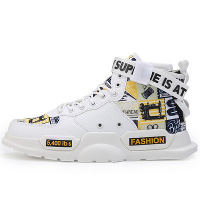 Zīmols Vīriešu Apavi Augstas bikses Ikdienišķas kedas Moderni zēni Sarkans Basketbols Sporta Tenisa Apavi Āra Platforma Elpojošas Sporta apavi