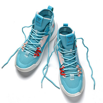 Модни сини висококачествени оригинални мъжки баскетболни обувки Ботуши за тренировки във фитнеса, масивни мъжки високи маратонки Маркови дизайнерски обувки 2023 г.