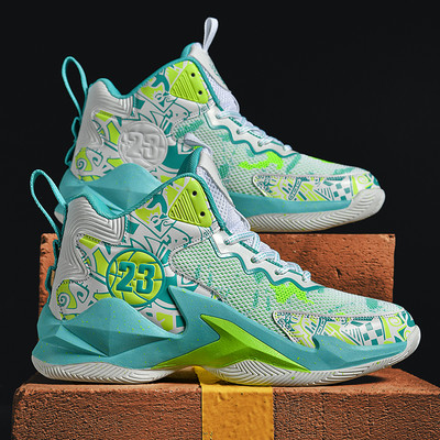 Jauni vīriešu sieta apavi Basketbola elpojoši amortizatori Neslīdoši sporta apavi Vingrošanas zāle Treniņi Sporta basketbola kedas sievietēm