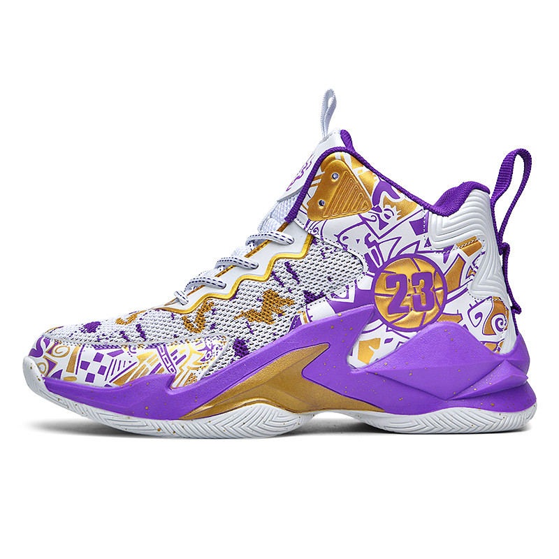 Jauni vīriešu sieta apavi Basketbola elpojoši amortizatori Neslīdoši sporta apavi Vingrošanas zāle Treniņi Sporta basketbola kedas sievietēm