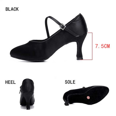 Naiste tantsujalatsid Ladina tantsujalatsid ballisaalijalatsid Naiste moodsad tangokingad Kõrged kontsad Pehmed tantsukingad Naiste ladinapruunid satiinid