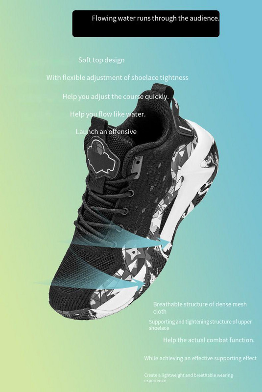 Vīriešu basketbola apavu šņorējami apavi ar augstu augšdaļu Vīriešu elpojoši augstas kvalitātes basketbola apavi, lieli 39-48