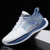 Jauni ikdienas apavi Vīriešu kedas sporta muša auduma sieta elpojošs, neslīdošs modes skriešanas elastīgi un ērti vīriešu apavi