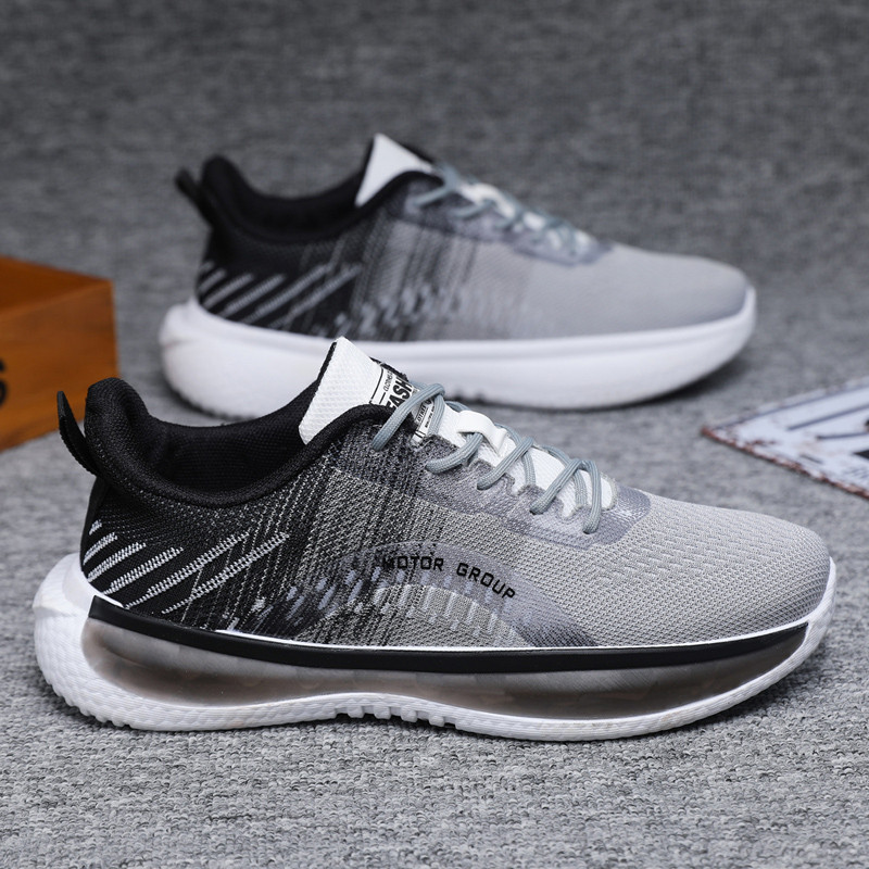 Jauni ikdienas apavi Vīriešu kedas sporta muša auduma sieta elpojošs, neslīdošs modes skriešanas elastīgi un ērti vīriešu apavi