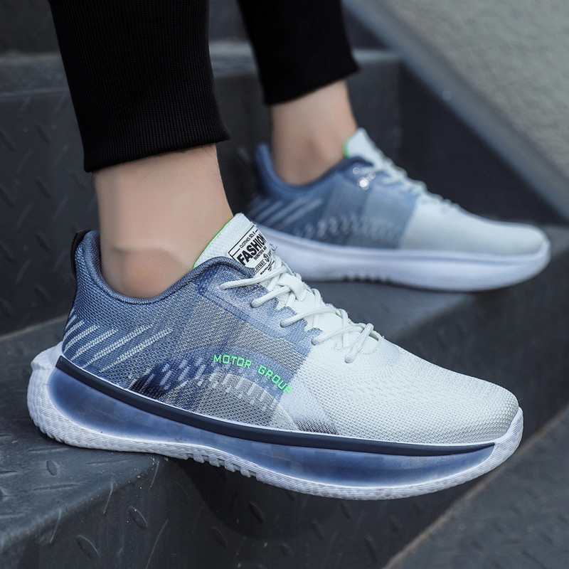 Jauni ikdienas apavi Vīriešu kedas sporta muša auduma sieta elpojošs, neslīdošs modes skriešanas elastīgi un ērti vīriešu apavi