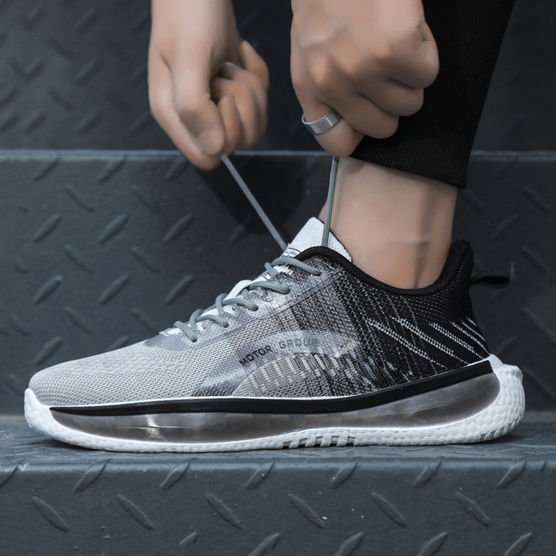 Jauni ikdienas apavi Vīriešu kedas sporta muša auduma sieta elpojošs, neslīdošs modes skriešanas elastīgi un ērti vīriešu apavi