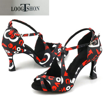 LOOGTSHON Обувки за латиноамерикански танци на водна платформа Дамски модни обувки Джаз обувки на високи токчета