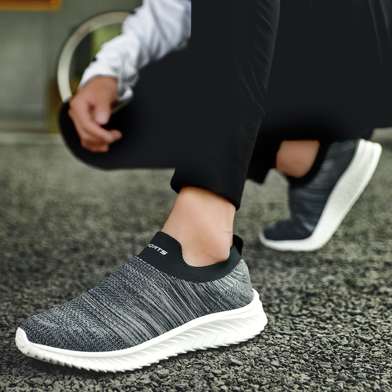 Juodi Batai Vyriški sportbačiai Sportiniai batai moterims Neslystantys plokščiapadžiai Minkšti Lengvi Tinkliniai Skraidantys Kvėpuojantys Patogūs Kasdieniai Bėgioti