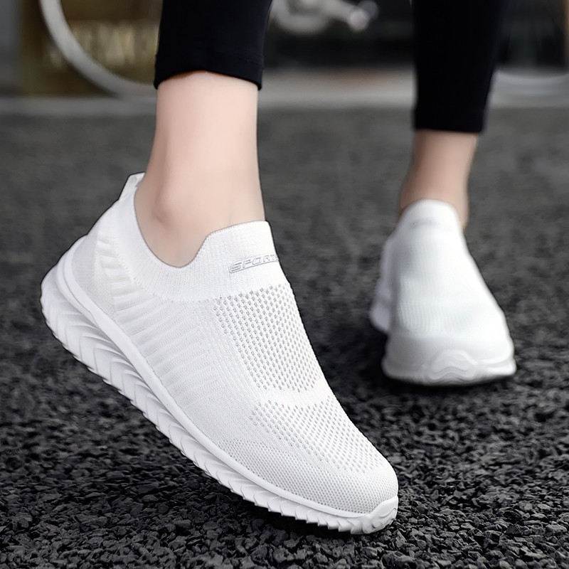 Juodi Batai Vyriški sportbačiai Sportiniai batai moterims Neslystantys plokščiapadžiai Minkšti Lengvi Tinkliniai Skraidantys Kvėpuojantys Patogūs Kasdieniai Bėgioti