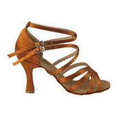 Sieviešu sporta kurpes 8,3 cm augsta papēža, brūna, atlasa latīņu salsa balles klasiskās deju kurpes meiteņu ballītēm sieviešu deju apavi