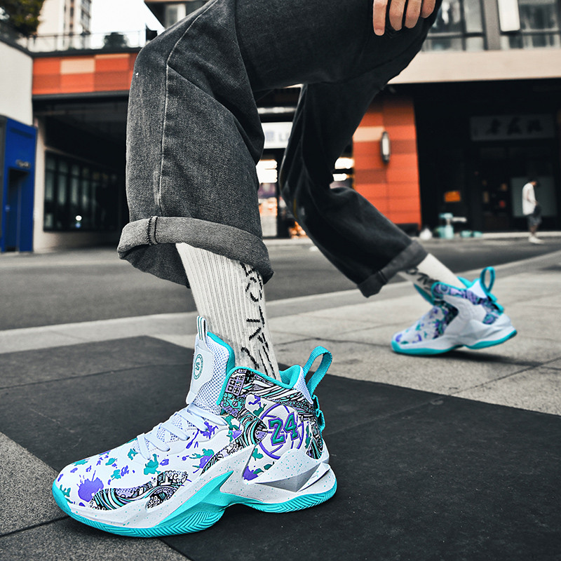 Vyriški batai Vyriški sportiniai batai Gamintojas Profesionalūs krepšinio batai Atsparūs dėvėjimui porai kvėpuojantys grafiti krepšinio bateliai