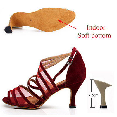 Lotynų Amerikos šokių bateliai Moteriški Salsa Tango Vakarėlis Šokių Batai Kavos Raudoni Juodi Merginų aukštakulniai sandalai Džiazo sportbačiai