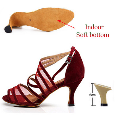 Lotynų Amerikos šokių bateliai Moteriški Salsa Tango Vakarėlis Šokių Batai Kavos Raudoni Juodi Merginų aukštakulniai sandalai Džiazo sportbačiai