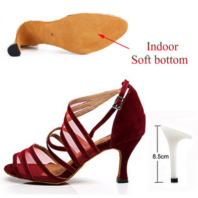 Lotynų Amerikos šokių bateliai Moteriški Salsa Tango Vakarėlis Šokių Batai Kavos Raudoni Juodi Merginų aukštakulniai sandalai Džiazo sportbačiai