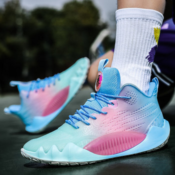 Модни мъжки високи маратонки Баскетболни дизайнери Професионални цветни маратонки за унисекс маратонки Дишащи детски спортни обувки
