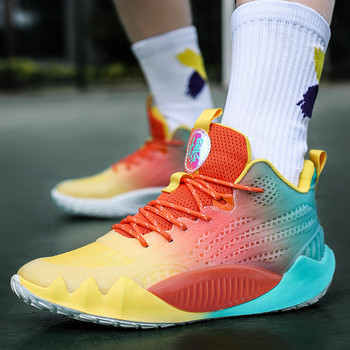 Модни мъжки високи маратонки Баскетболни дизайнери Професионални цветни маратонки за унисекс маратонки Дишащи детски спортни обувки