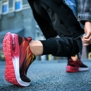 Мъжки маратонки унисекс модни дишащи маратонки въздушна възглавница меки удобни спортни на открито ежедневни обувки