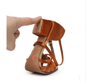 Безплатна доставка Нисък ток Евтини разпродажби Сатен Дамски Деца Детски бални обувки за салса Обувки за латино танци за момичета