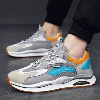 2023 m. nauji kasdieniai vyriški bėgimo bateliai, pagalvėlės, kvėpuojantys tinkliniai batai, patogūs sportiniai treniruokliai, vyriški sportbačiai