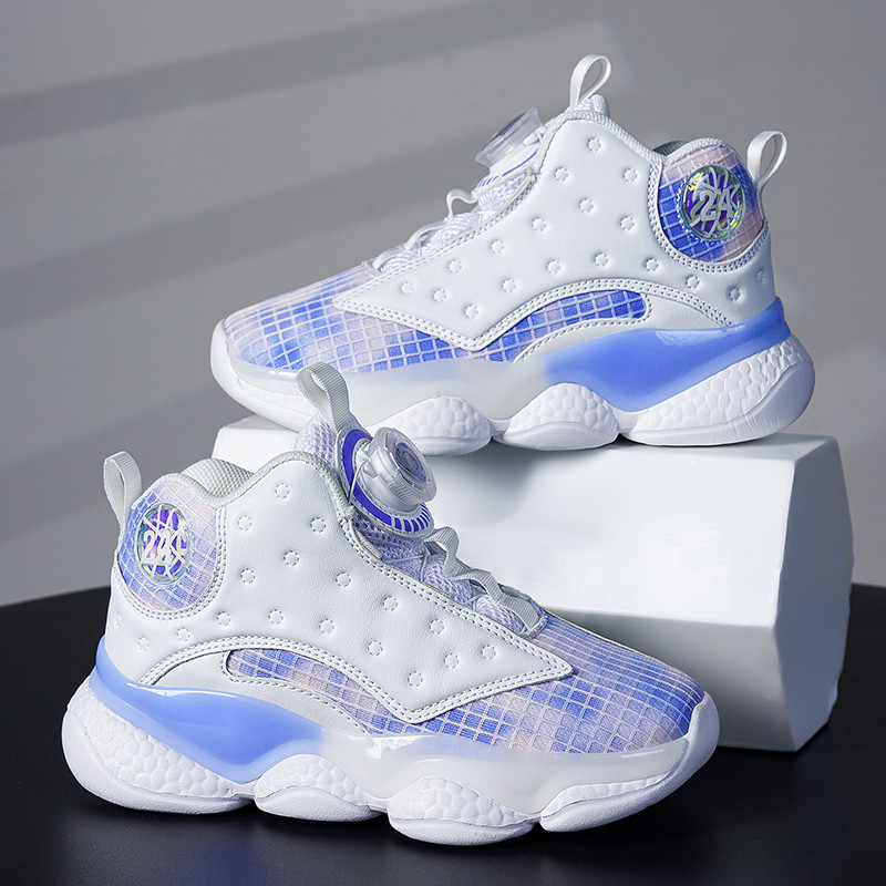 Bērnu zīmola zēnu basketbola apavi, bieza zole, neslīdoši, elpojoši, augstas kvalitātes bērnu basketbola apavi meitenēm