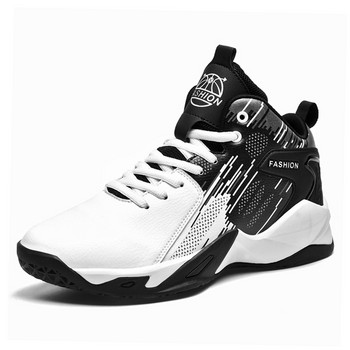 Кожени мъжки баскетболни обувки Мъжки високи маратонки 2022 Унисекс Голям размер Удобни против плъзгане