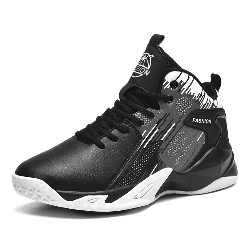 Bőr férfi kosárlabdacipők férfi magas szárú tornacipők 2022 unisex nagy méretű, kényelmes csúszásgátló