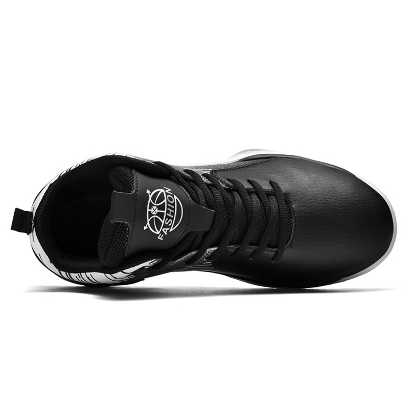 Bőr férfi kosárlabdacipők férfi magas szárú tornacipők 2022 unisex nagy méretű, kényelmes csúszásgátló