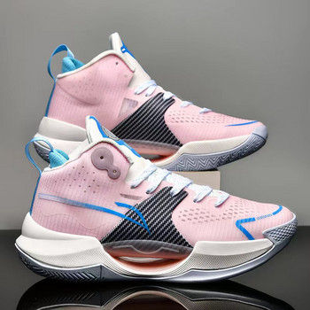 Нови розови унисекс баскетболни обувки с омекотяваща подметка Маратонки Леки маратонки Устойчиви на износване Неплъзгащи се Formotion Basket Homme