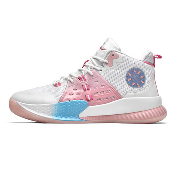 Λευκό ροζ ψηλά ανδρικά επαγγελματικά αθλητικά παπούτσια μπάσκετ 2021 Unisex Αντικραδασμικό μαξιλάρι Πλατφόρμας Καλάθια Παπούτσια Γυναικεία προπονητικά