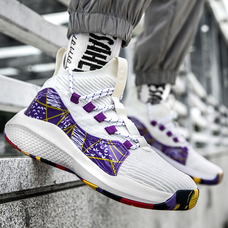 Vīriešu basketbola apavi elpojoši amortizatori, neslīdoši valkājami sporta apavi, sporta zāle, treniņi, sieviešu sporta apavi