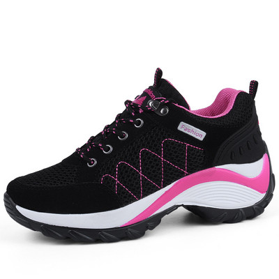 Lillad naiste spordijalatsid tossud, suur suurus 42 jooksujalatsid platvormiga hingava kõrgusega kiilud Kingad Nööriga vabaaja tossud