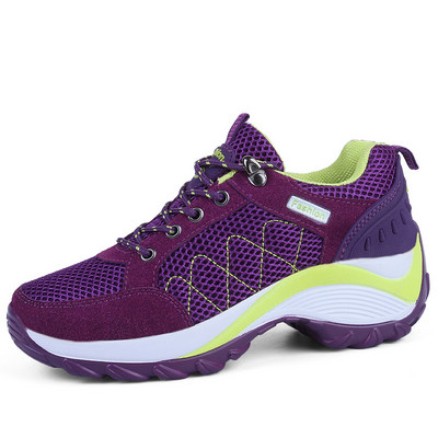 Lillad naiste spordijalatsid tossud, suur suurus 42 jooksujalatsid platvormiga hingava kõrgusega kiilud Kingad Nööriga vabaaja tossud